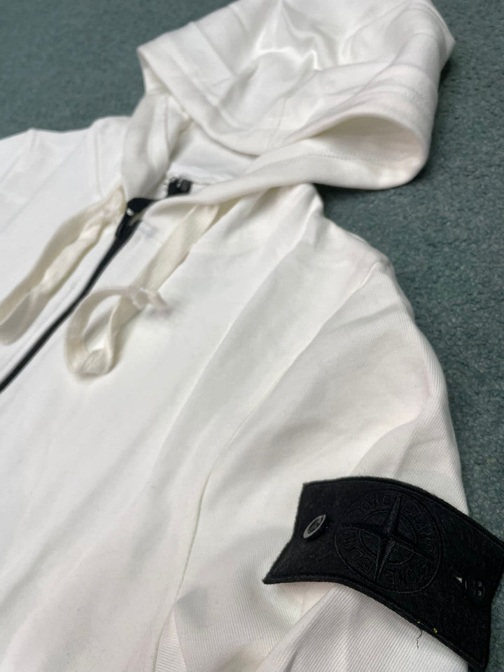 Stone Island - Survêtement Haut & Bas Blanc patch Noir