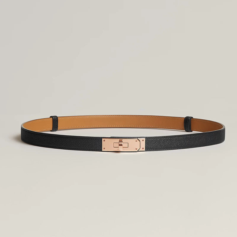 Hermès - Ceinture Kelly 18 Bleu Indigo Noir II