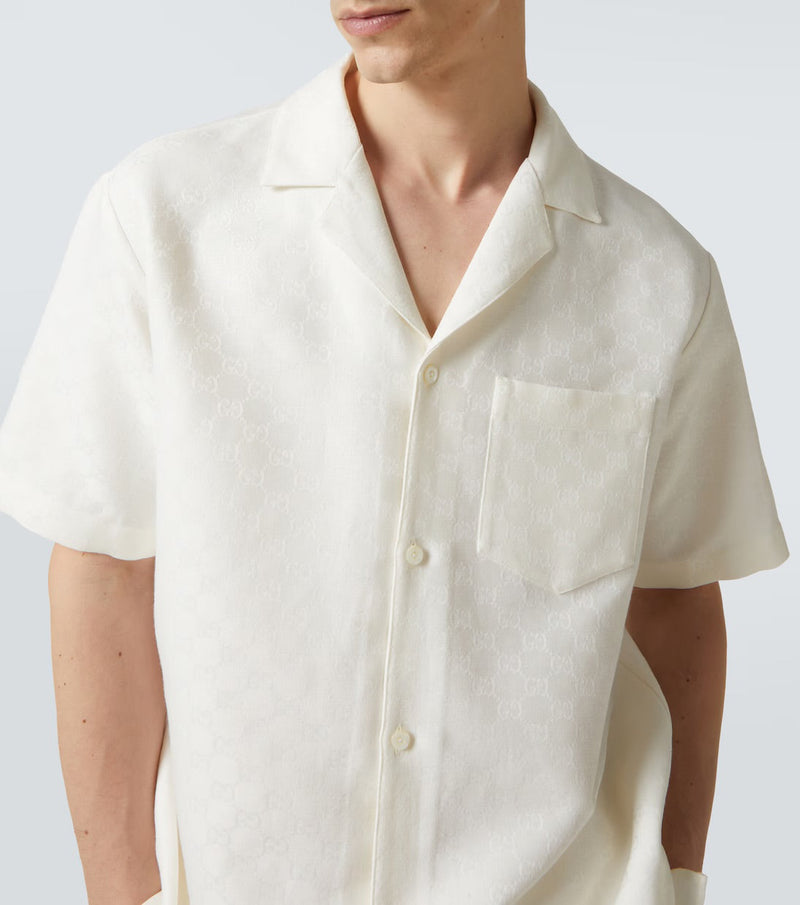GUCCI - ENSEMBLE GG SHORT + CHEMISE en lin melangé Blanc
