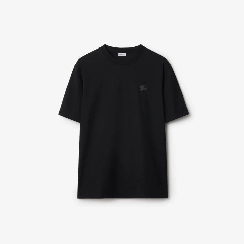 Burberry - T-shirt en coton avec badge EKD Noir