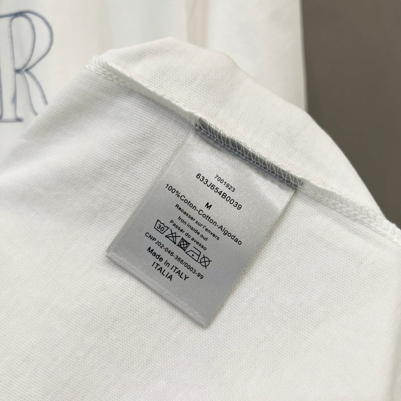 Dior - T-shirt en coton Dior Graphique Coloré Blanc