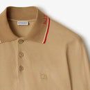 Burberry - Polo en coton avec col à logo Flax