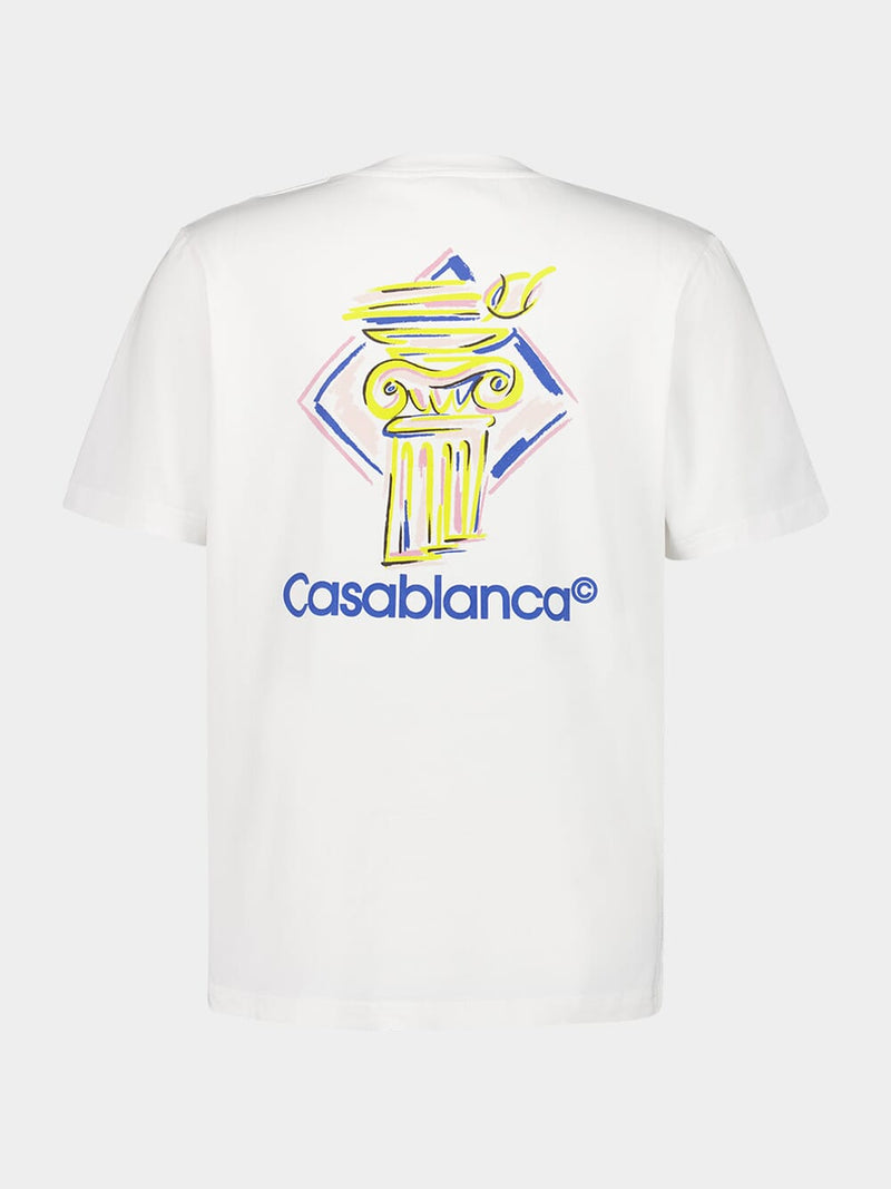 Casablanca - T-shirt Diamond Column Blanc