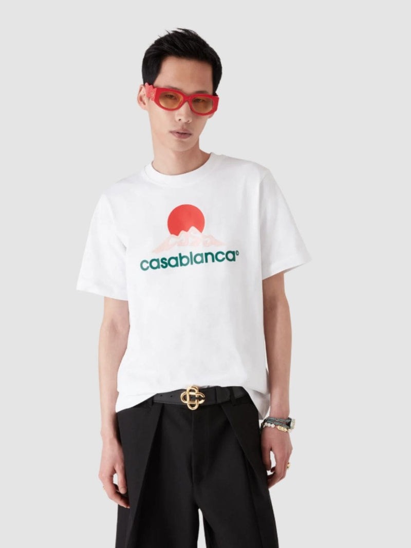 Casablanca - T-shirt Logo Montagne Blanc