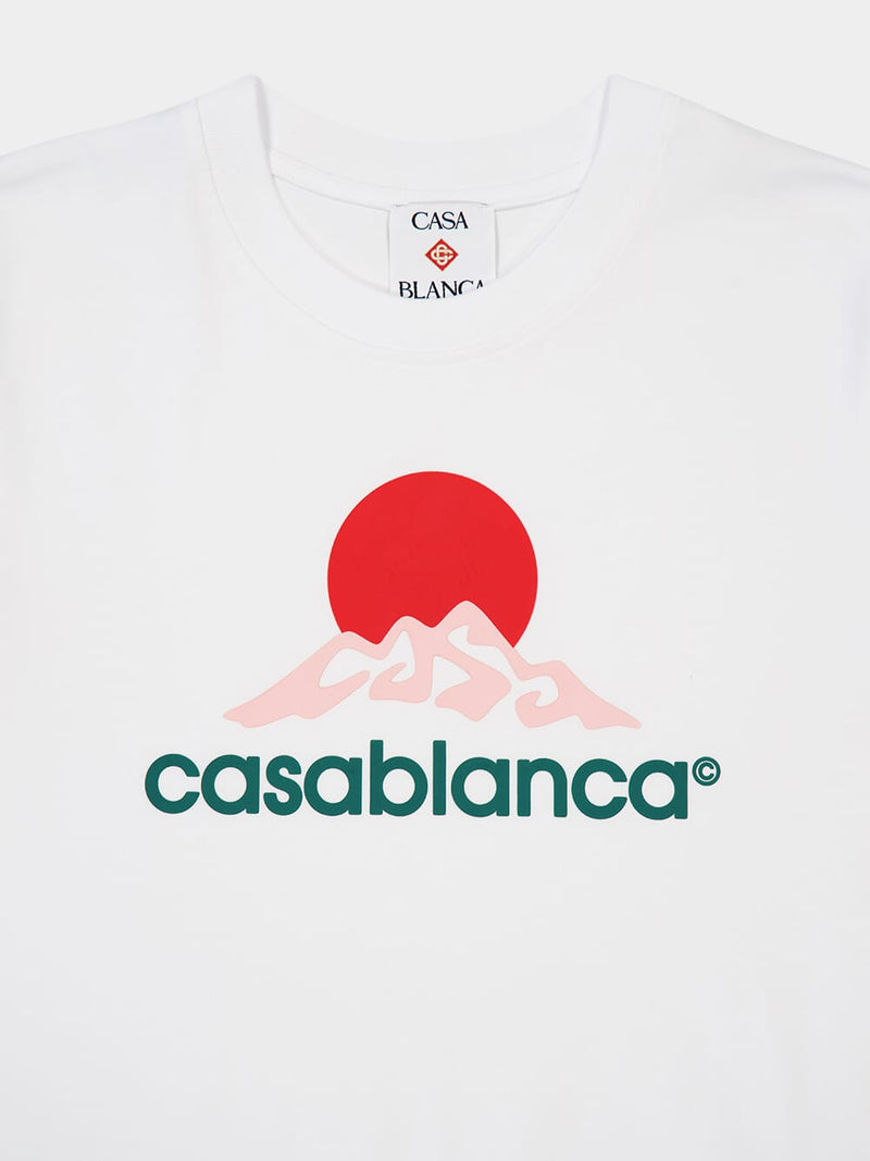 Casablanca - T-shirt Logo Montagne Blanc