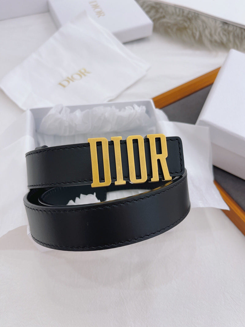 Dior - Ceinture ‘DIOR’ Noir et Doré F