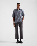 Prada - Chemise à manches courtes en coton technique Bleu Aviateur