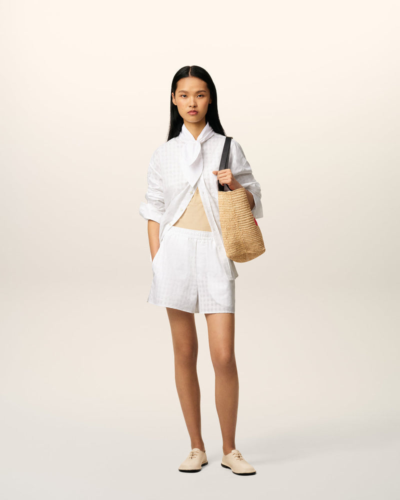 Ami - Short en coton Blanc