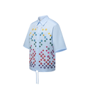 Louis Vuitton - Chemise manches courtes brodée fleur de Monogram Bleu Ciel