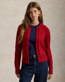 Ralph Lauren - Cardigan torsadé en laine et cachemire Rouge coin du feu