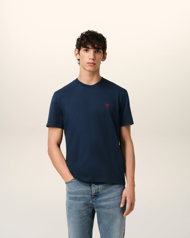 Ami - T-shirt Patch Ami De Cœur en coton Bleu Marine