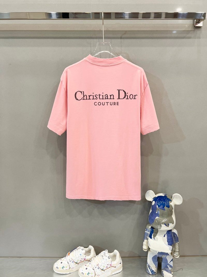 Dior - T-shirt en coton Dior Signature Rose