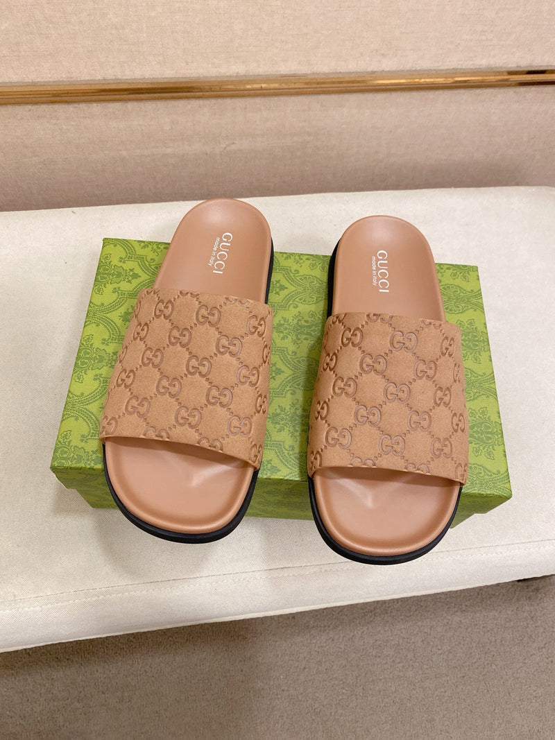Gucci - Mules en Daim GG Beige