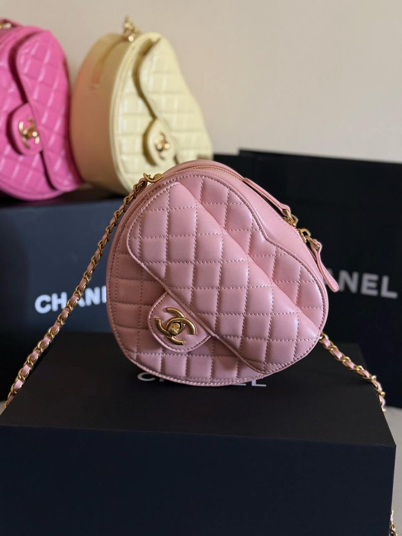 Chanel - Sac à bandoulière 19cm Rose/ Rose Clair/Blanc/Noir/Jaune