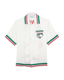 Casa Sport Knit Collar Short Sleeve Silk Shirt