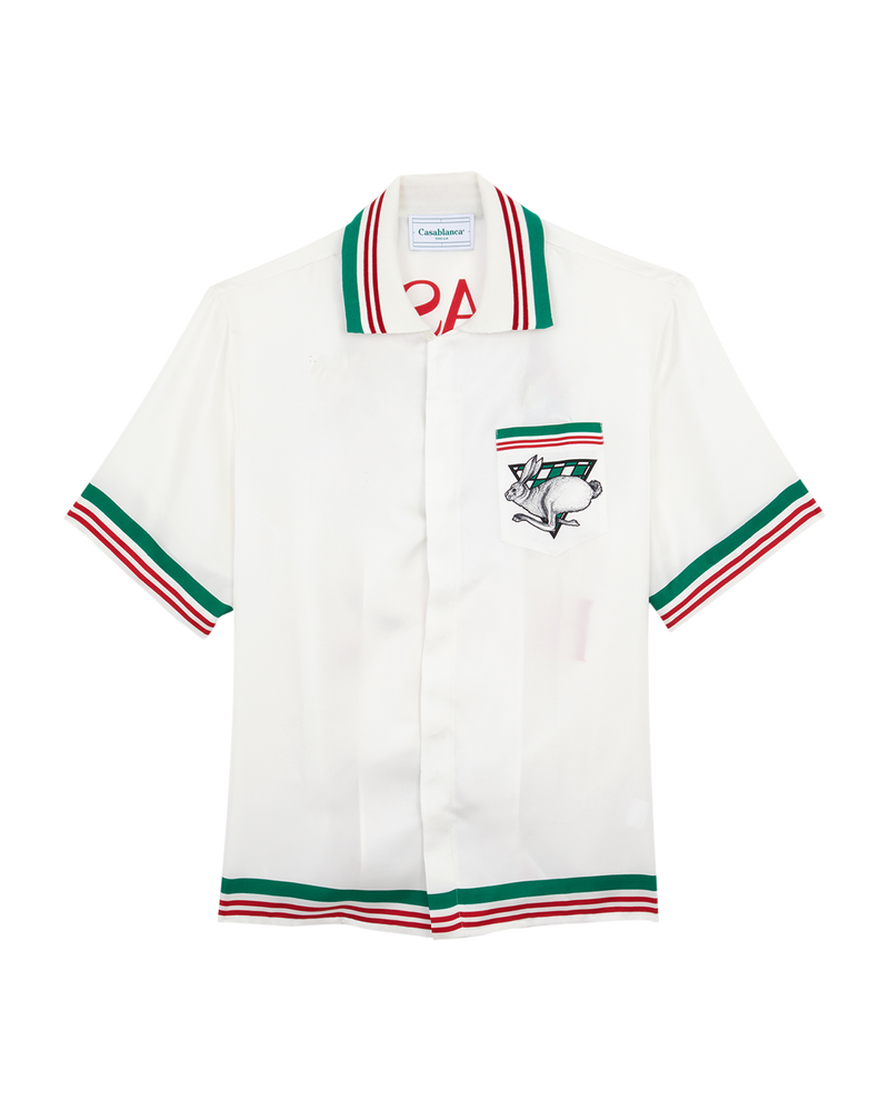 Casa Sport Knit Collar Short Sleeve Silk Shirt