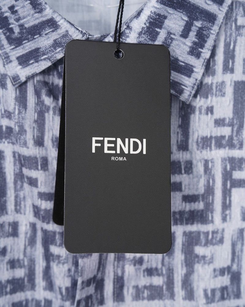 Fendi - Chemise à Manches Courtes avec Motif Monogramme Gris