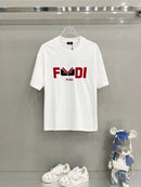 Fendi - T-shirt avec logo FF en rouge et blanc - Blanc