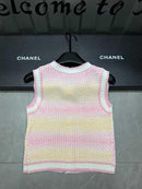 Chanel - T-shirt à bouton avec logo Chanel Rose/Jaune