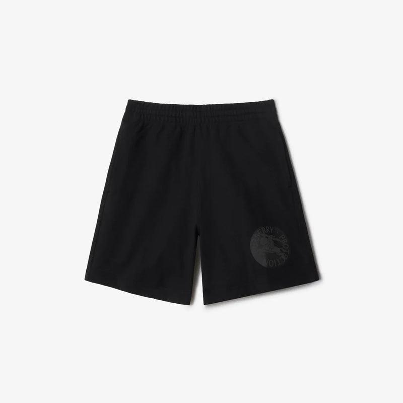 Burberry - Short en coton avec badge EKD Noir