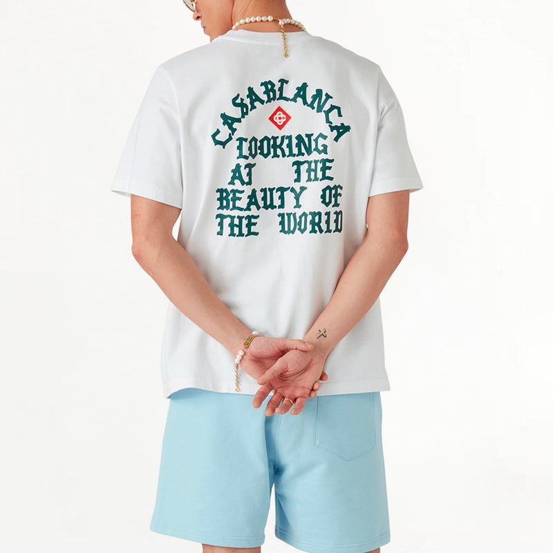 Casablanca - T-shirt Beauty of The World Blanc/Vert