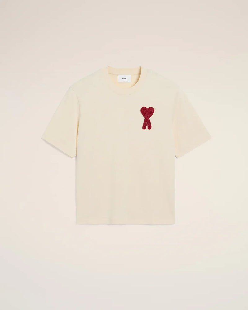 Ami - T-shirt Patch Ami De Cœur en coton Beige