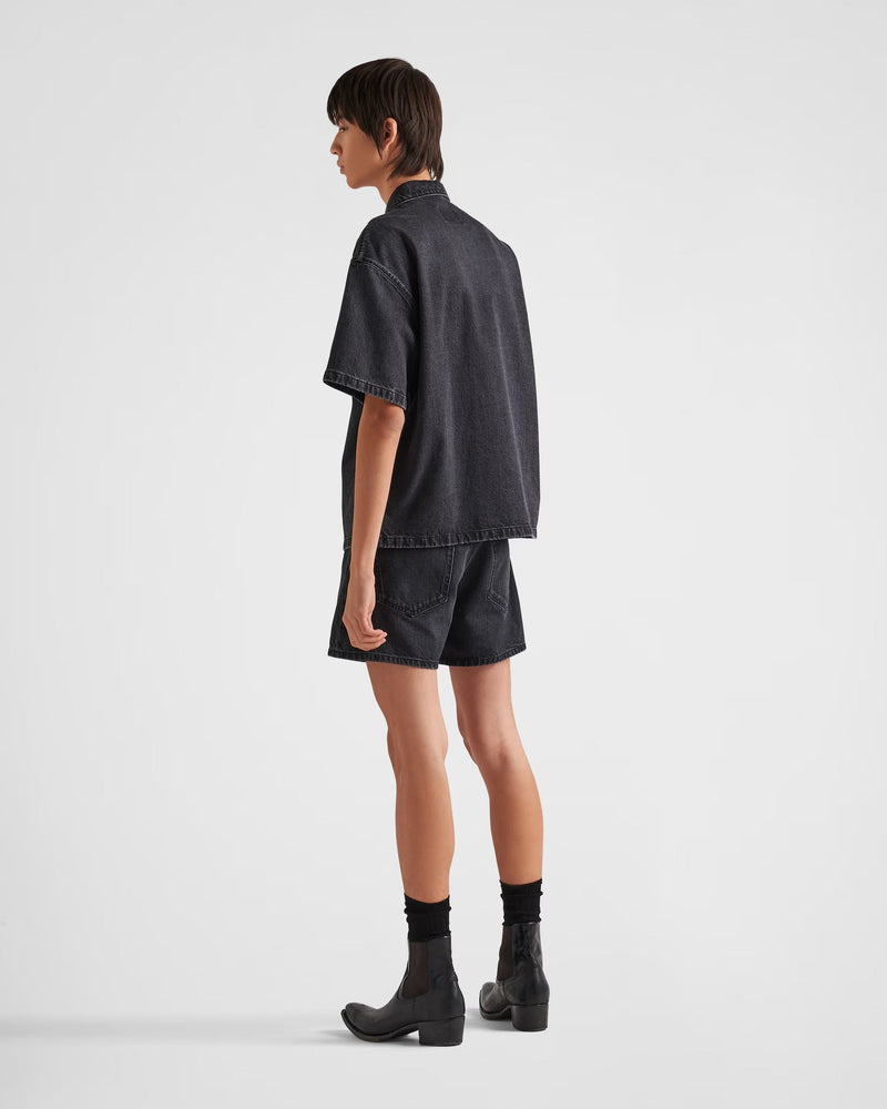 Prada - Chemise en denim Noir