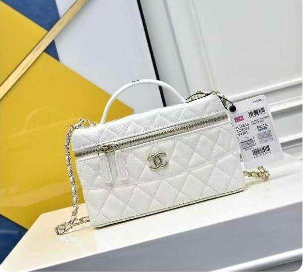 Chanel - Sacs à bandoulière 20cm Beige/Blanc/Rose/Noir