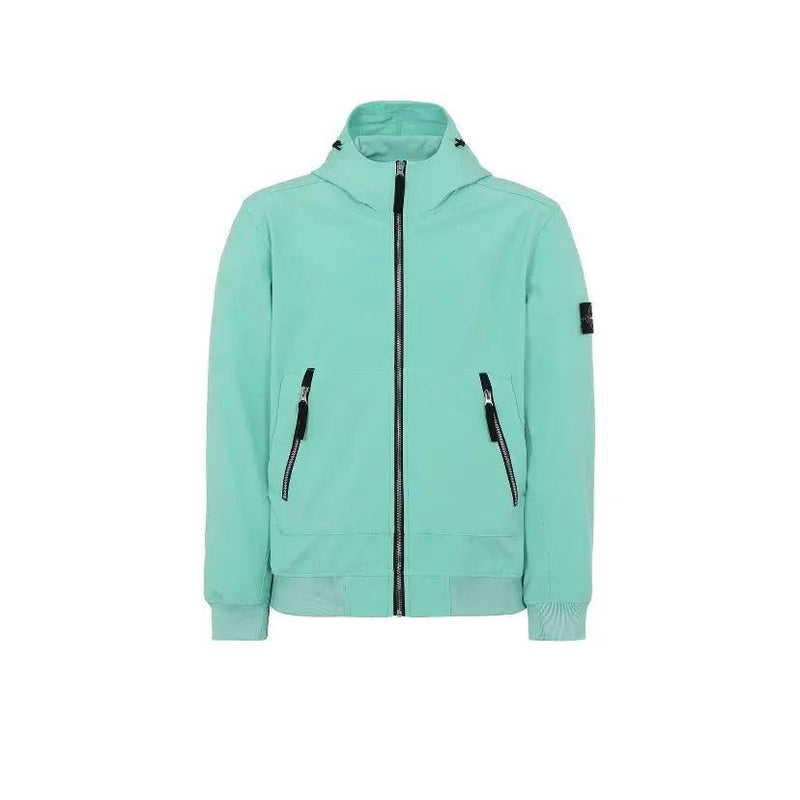 Stone Island - Blouson zippé Badge Stone Island Vert Menthe