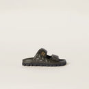 Miu Miu - Mules en cuir nappa matelassé Vert Loden