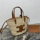 Céline - Classic Panier petit modèle Souple Raphia et veau