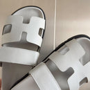 Hermes - Sandales Chypres Blanc cassé