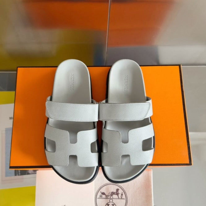 Hermes - Sandales Chypres Blanc cassé