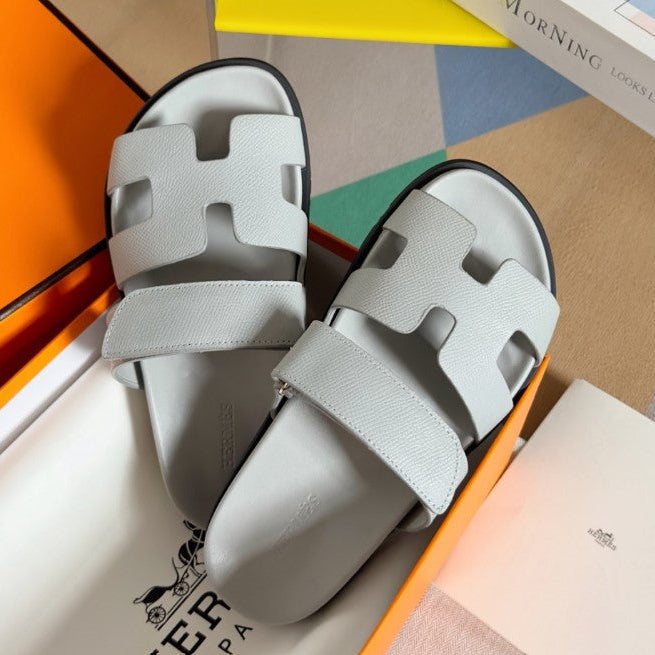 Hermes - Sandales Chypres Blanc cassé