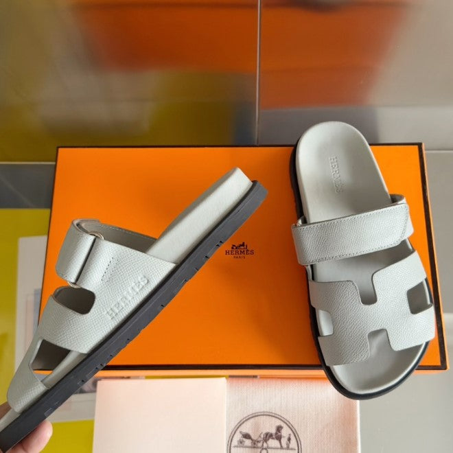 Hermes - Sandales Chypres Blanc cassé