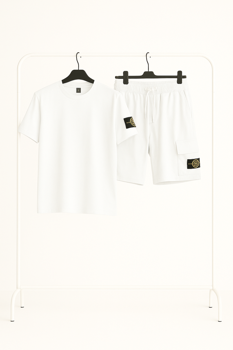 Ensemble Stone Blanc- T-Shirt & Short