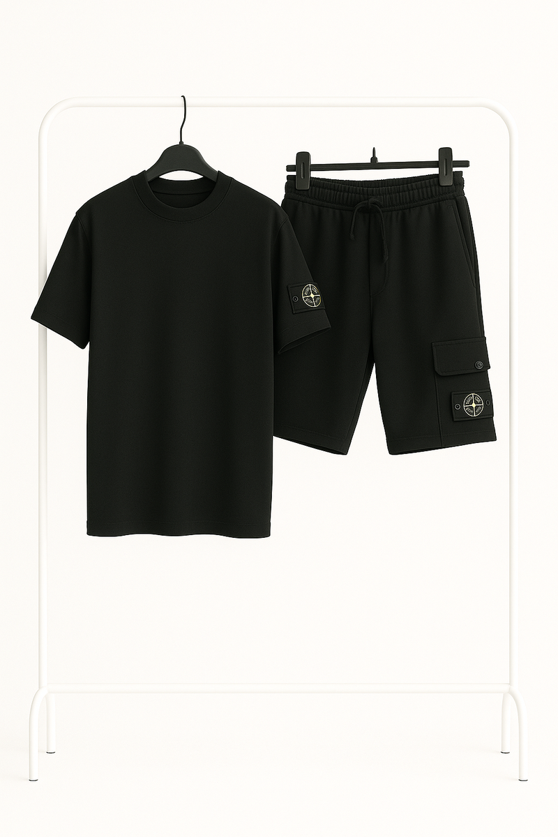 Ensemble Stone Noir - T-Shirt & Short