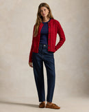 Ralph Lauren - Cardigan torsadé en laine et cachemire Rouge coin du feu
