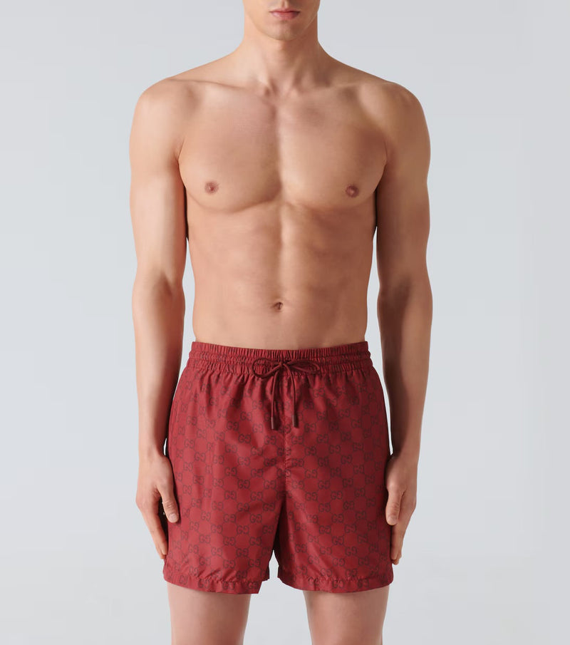 GUCCI - Short de bain GG Rouge