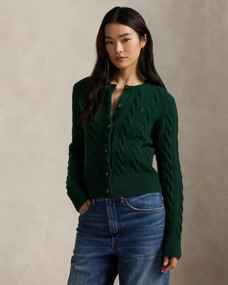 Ralph Lauren - Cardigan torsadé en laine et cachemire Castleton Green