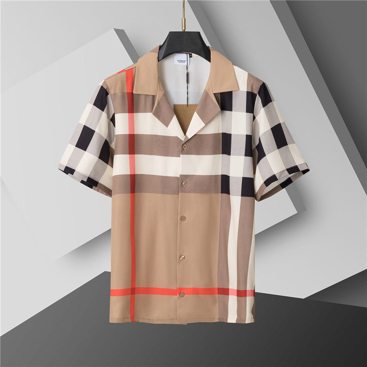 Burberry - Ensemble CHEMISE + SHORT à motifs à carreaux - Beige