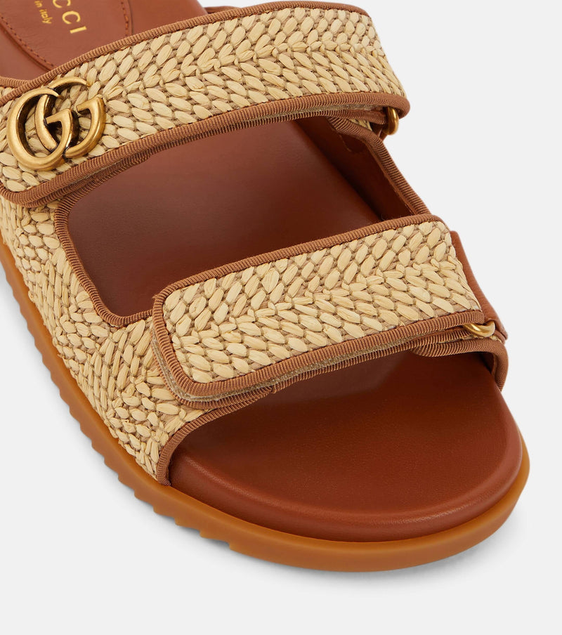 Gucci - Sandales avec Double G Marron