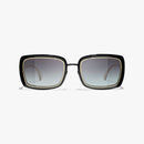 Chanel - Lunettes de soleil rectangles Noir & Or Verres Gris