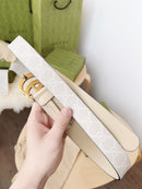 Gucci - Ceinture GG Doré Blanc F