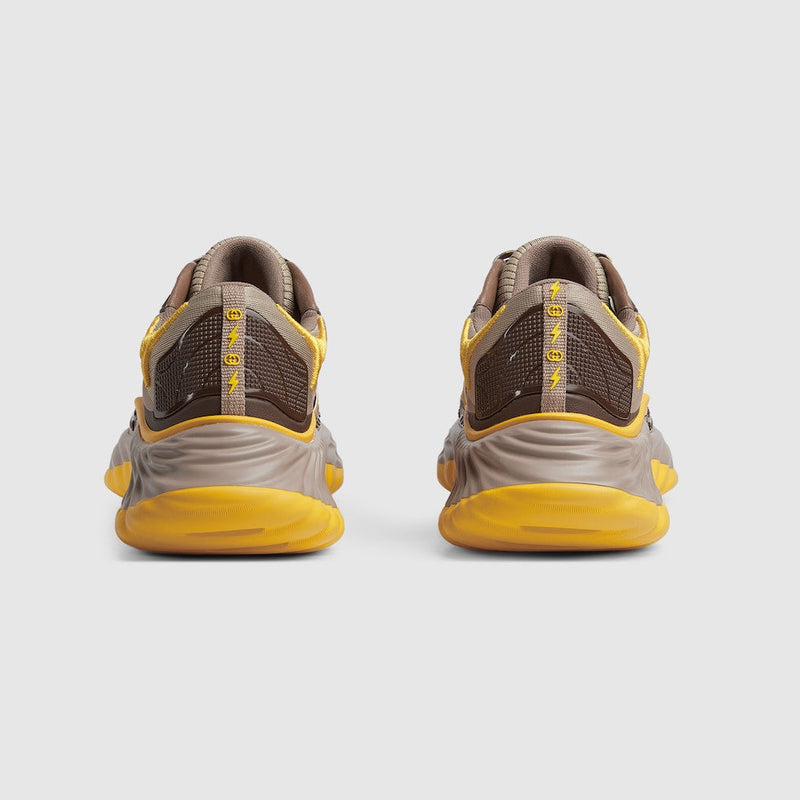 BASKETS GUCCI RIPPLE POUR HOMME Jaune Marron