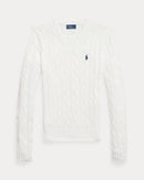 Ralph Lauren - Pull torsadé à col rond en coton White