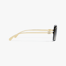 Chanel - Lunettes de soleil rectangles Noir & Or Verres Gris