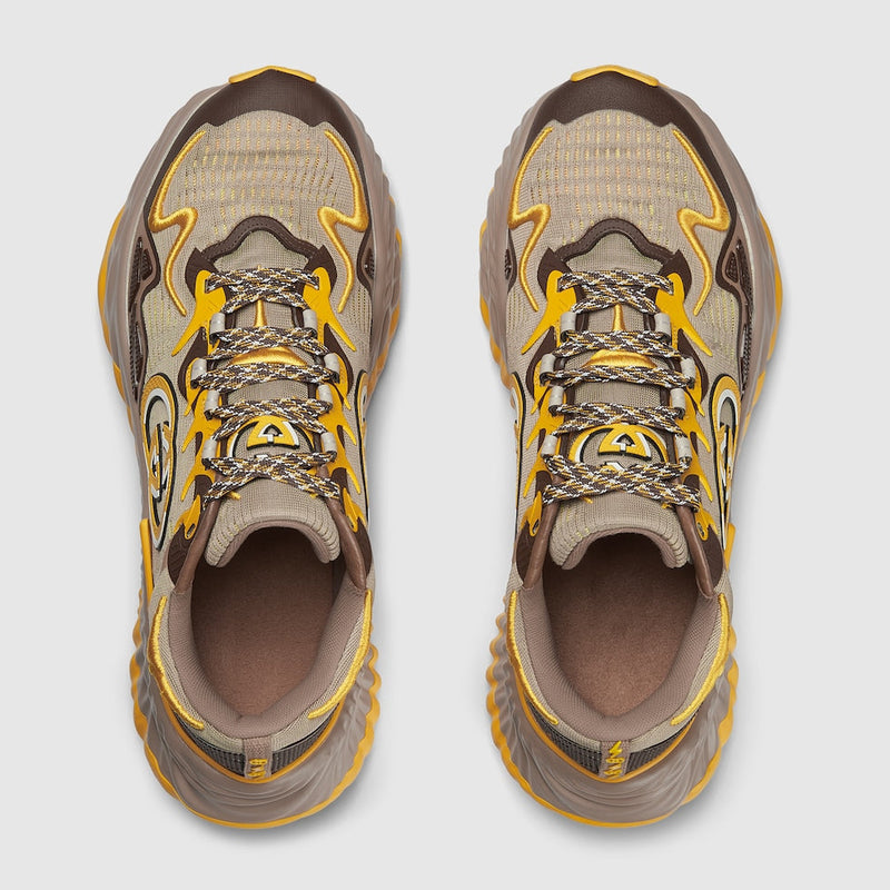 BASKETS GUCCI RIPPLE POUR HOMME Jaune Marron