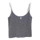 Chanel - Top à bretelles en coton rayure Blanc/Noir