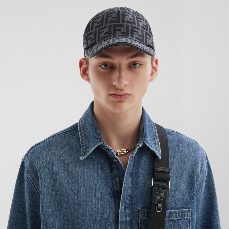 Casquette de baseball en tissu jacquard FF Gris Clair